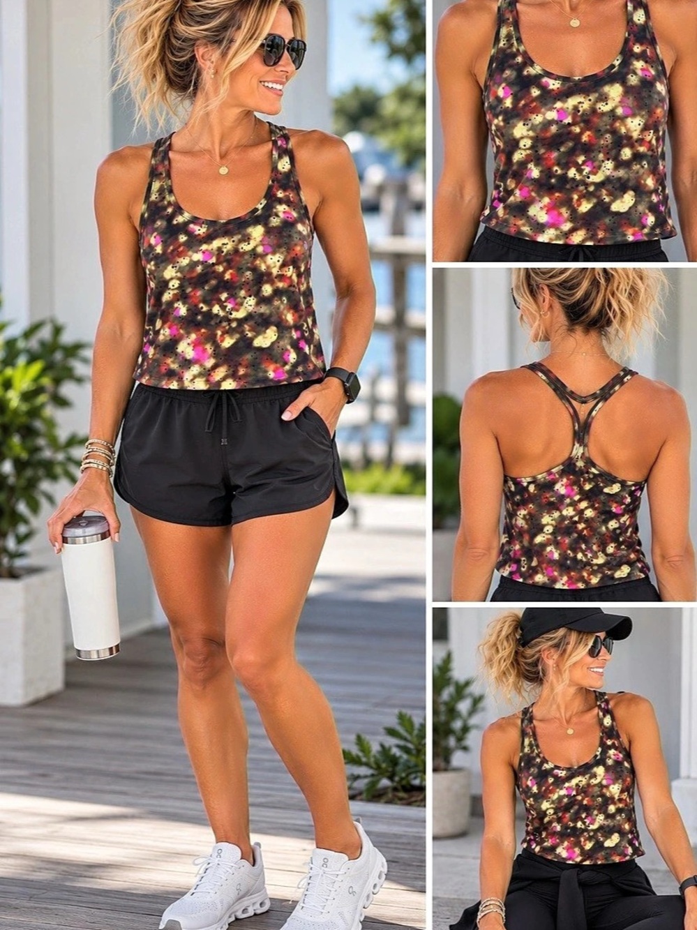 Lululemon Align Tank Abstract Print Brown & Pink Tank Top